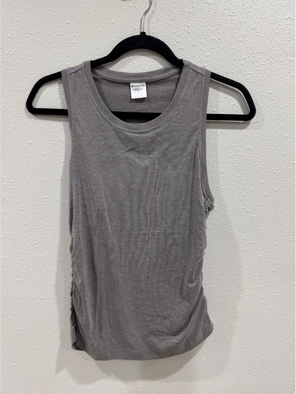 Athleta Air Out Cinch Tank Women’s M Gray Ruched Side Racerback